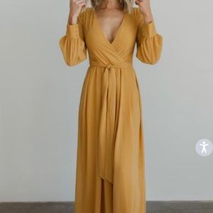 Lydia Mustard Maxi Dress, Size M, NWT